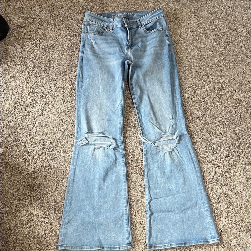 AE Low Rise Distressed Flare